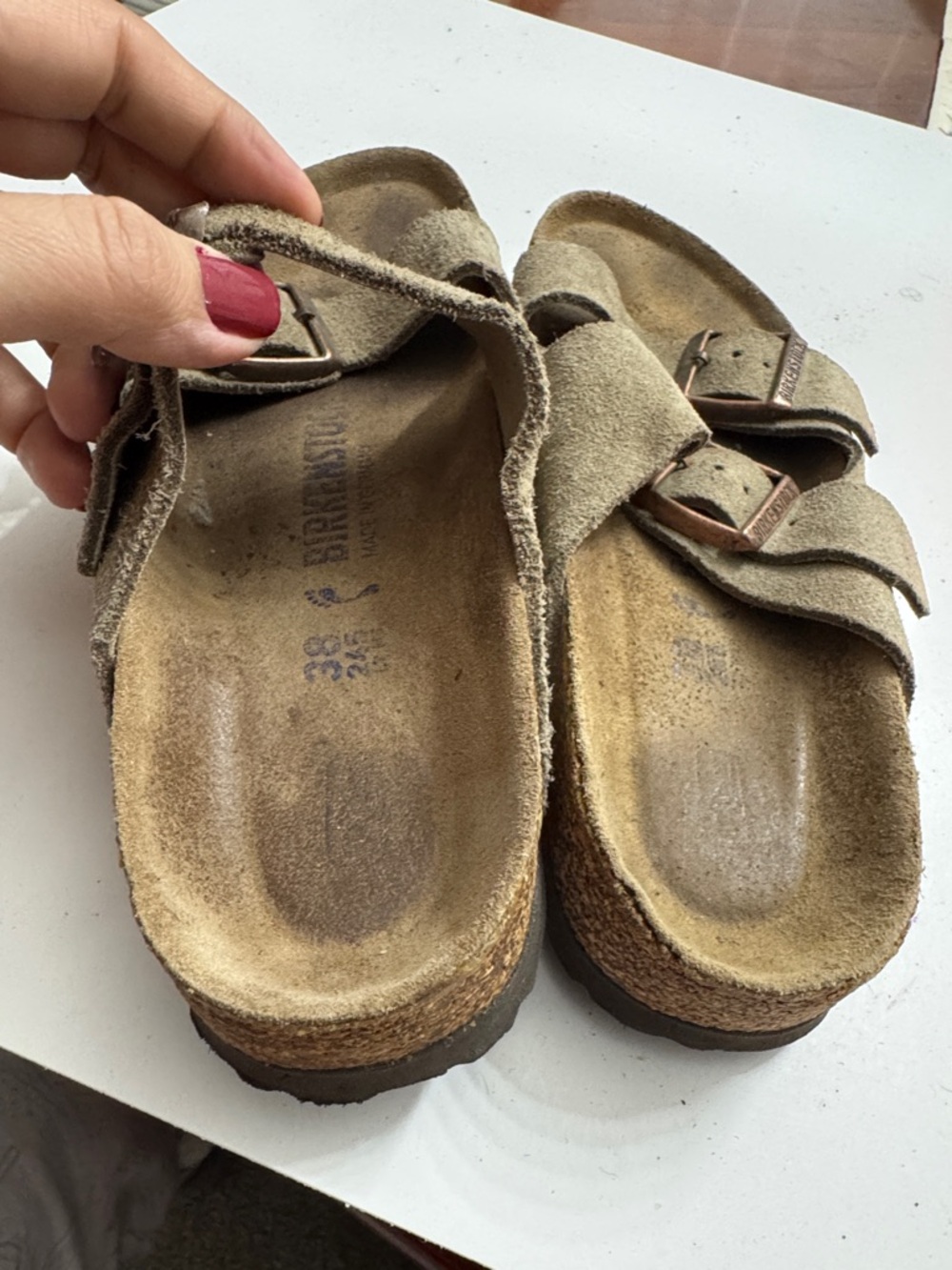 Suede Double-Buckle Slide Slipper 38 in green - Picture 3 of 5
